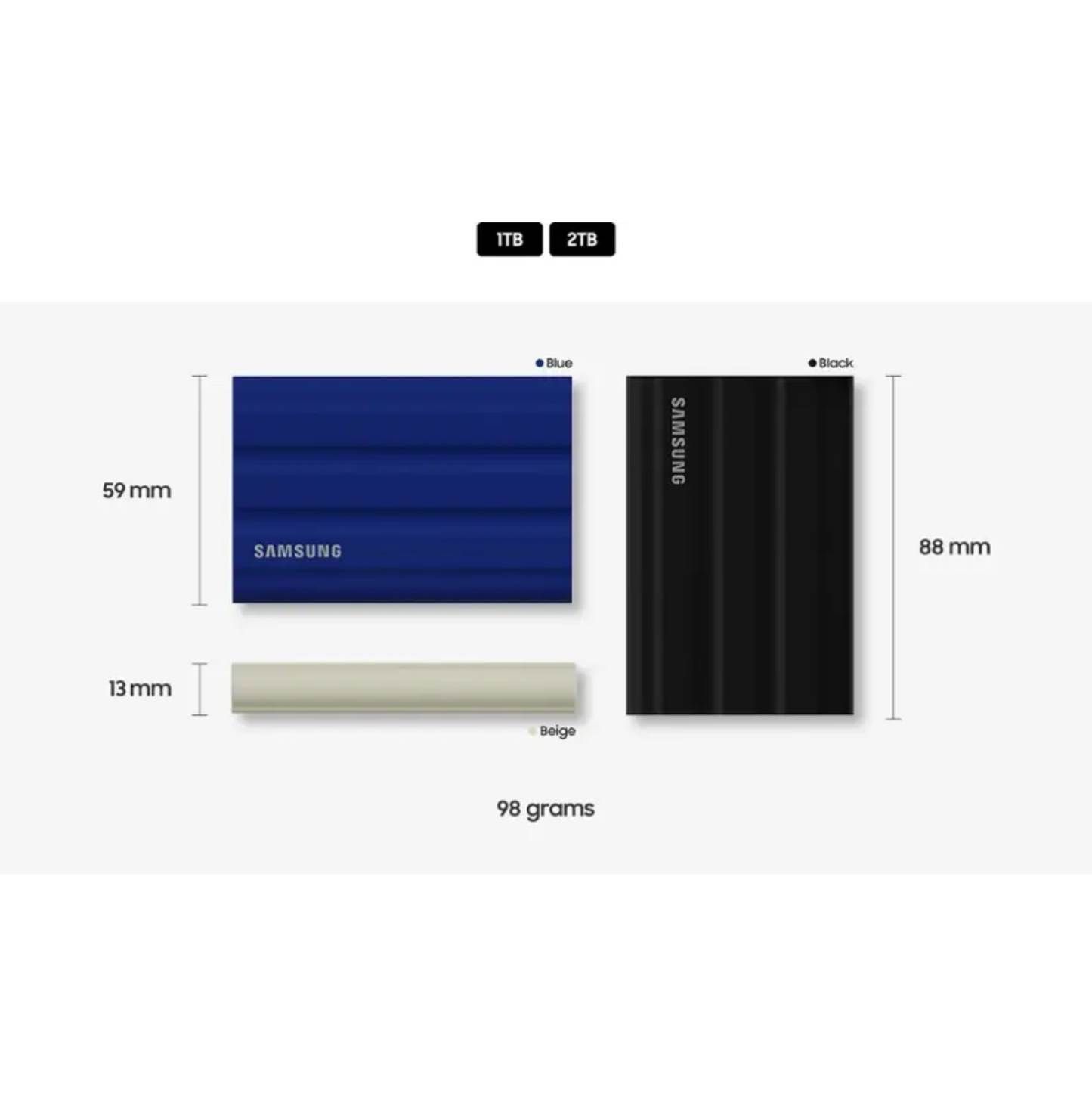 Samsung - T7 Shield 1TB, External USB 3.2 Gen 2 Rugged SSD IP65 Water Resistant - Black
