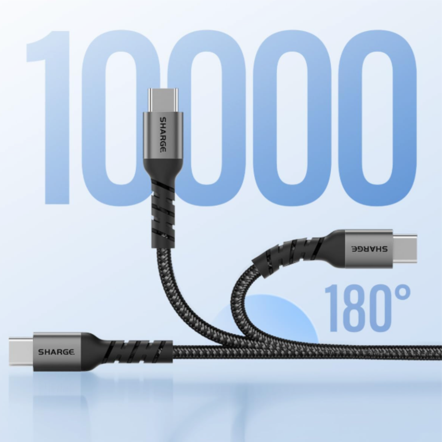 Sharge 240W USB-C Fast Charging Cable, 4.9ft Braided Tyoe C Cable, PD3.1, Ultra-Durable for MacBook Pro,iPhone 16 Pro Max/15 Pro