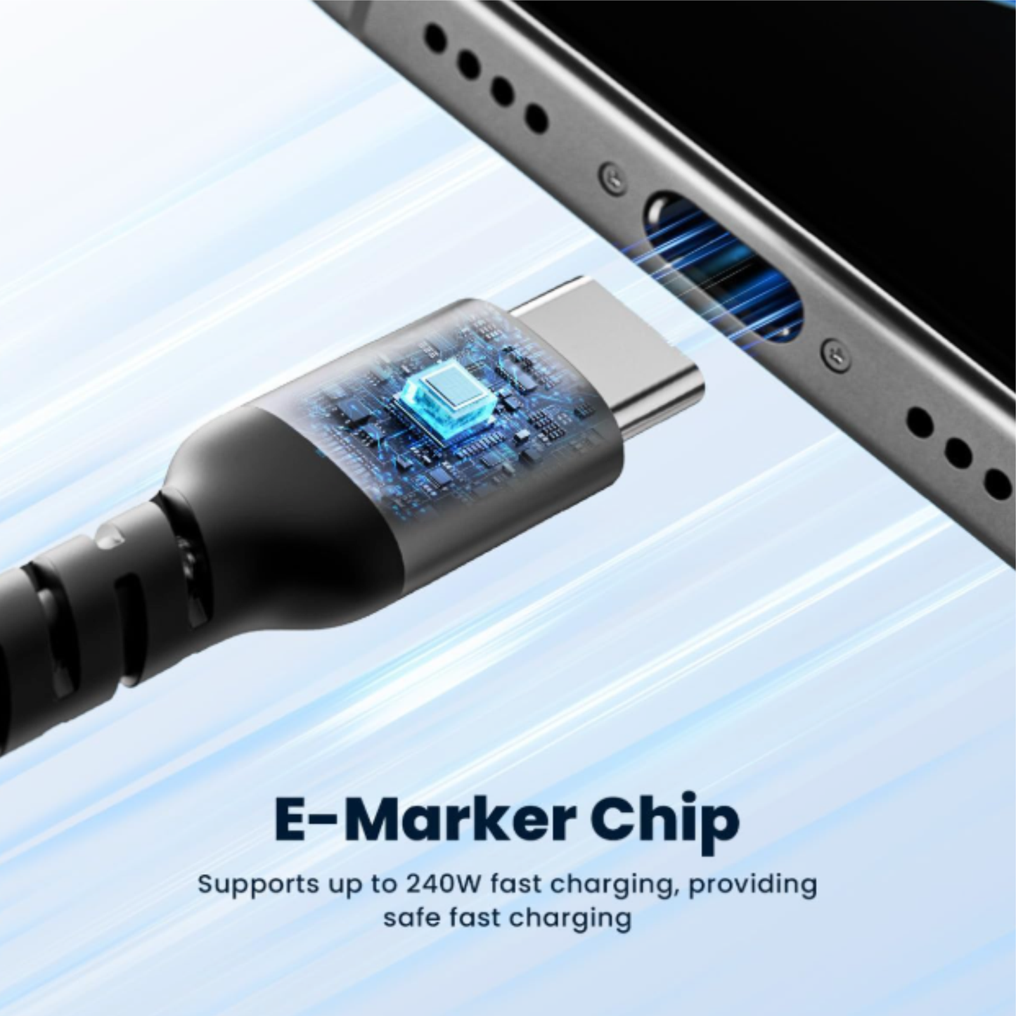 Sharge 240W USB-C Fast Charging Cable, 4.9ft Braided Tyoe C Cable, PD3.1, Ultra-Durable for MacBook Pro,iPhone 16 Pro Max/15 Pro