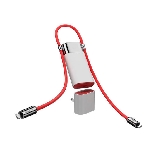 3 in 1 Power Bank PD 40W Fast Charging 10000mAh Portable Charger with Red Cable SUPERVOOC 55W 36Wh Battery Pack for iPhone 16/ OnePlus 12/11/Open/Nord Series