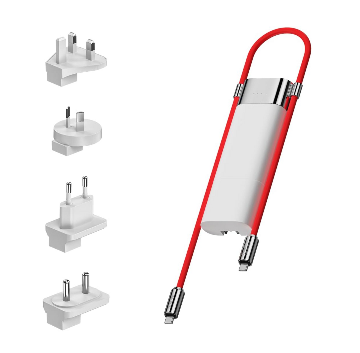 3 in 1 Power Bank PD 40W Fast Charging 10000mAh Portable Charger with Red Cable SUPERVOOC 55W 36Wh Battery Pack for iPhone 16/ OnePlus 12/11/Open/Nord Series