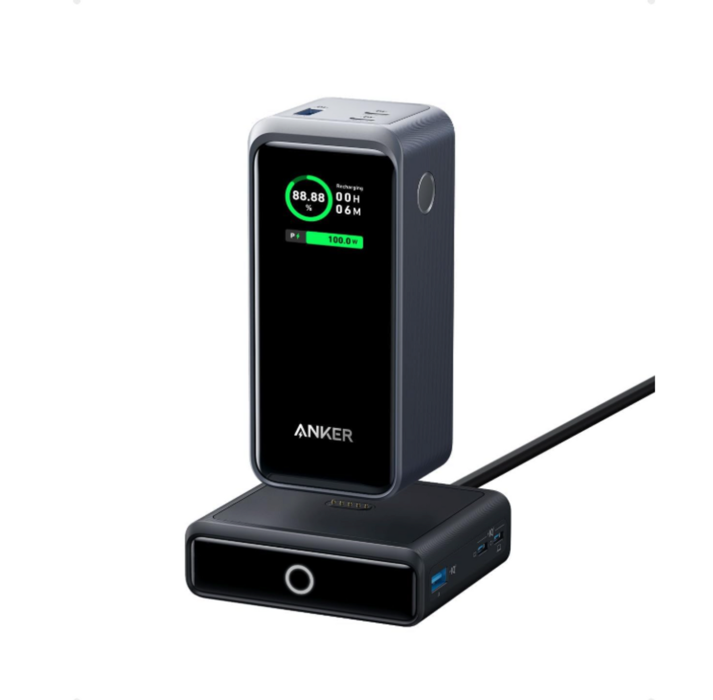 Anker Prime Power Bank 200W, 20,000mAh Portable Charger 3-Port with 100W Charging Base